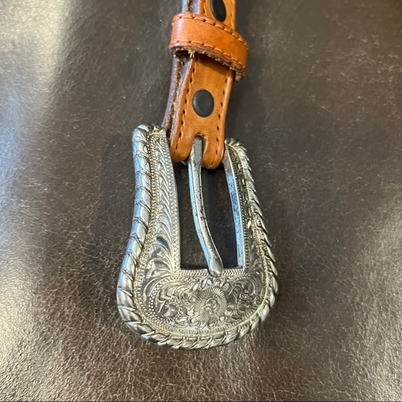 Western brown leather belt - Picture 5 of 5